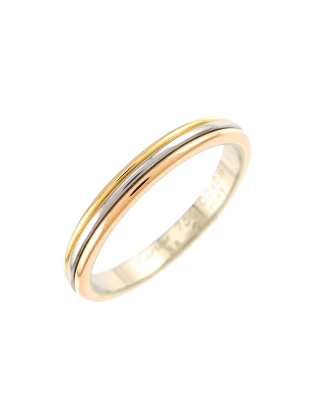Cartier Vendome 58 Ring 18k Yellow Gold WG PG Three 750